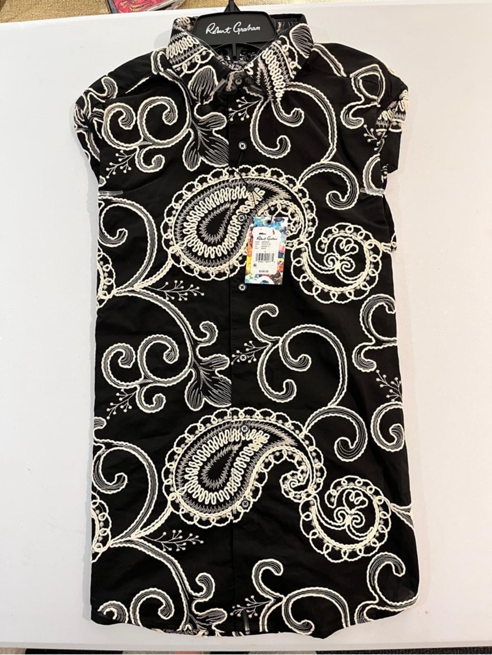 Robert Graham Black Embroidered Classic Fit Sweater